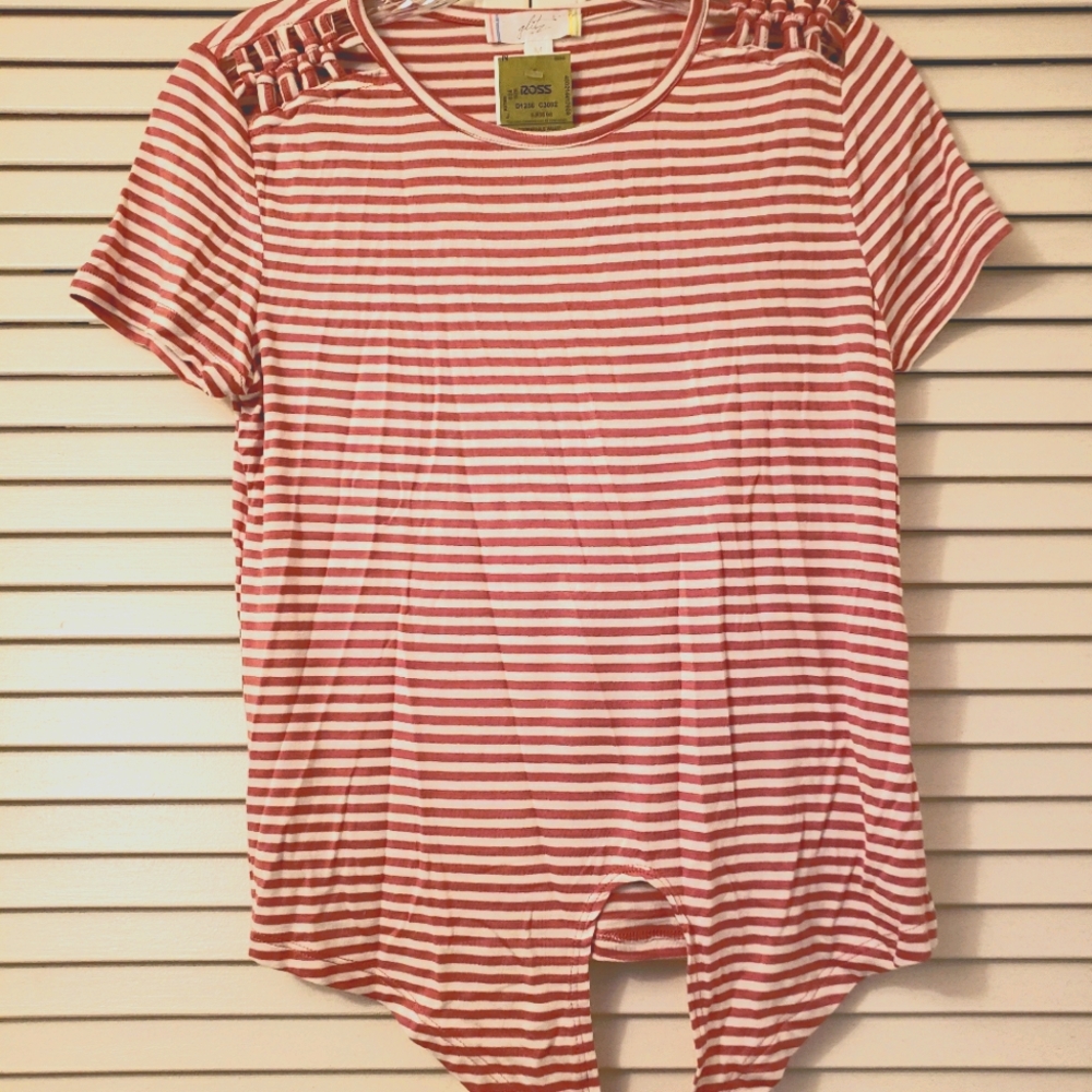Women's Shoulder Cutout Front-Tie Tee